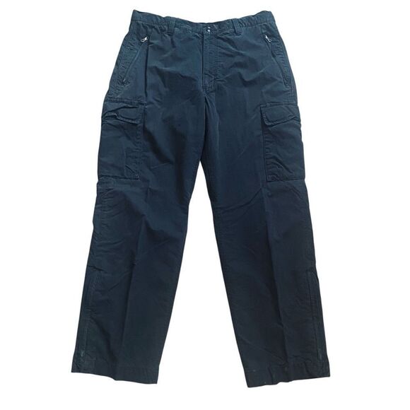 GAP Cargo Pants Mesh Lined Large Black Work Zipper Pockets - Picture 1 of 11